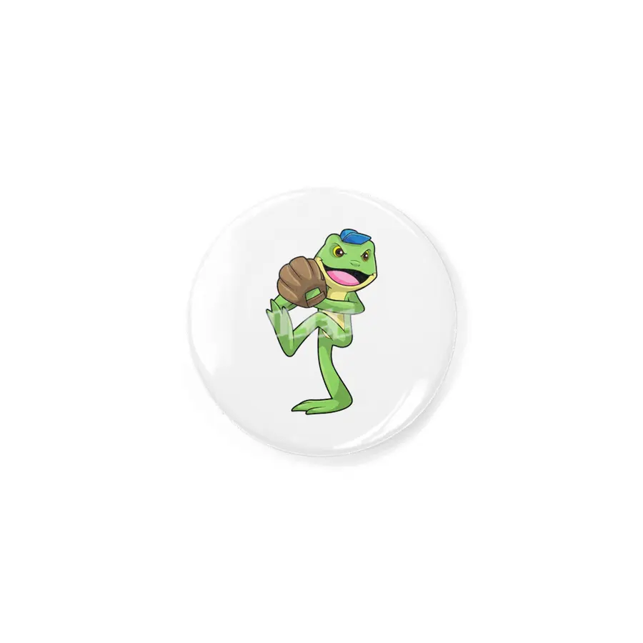 Frog at Baseball with Gloves Rozet