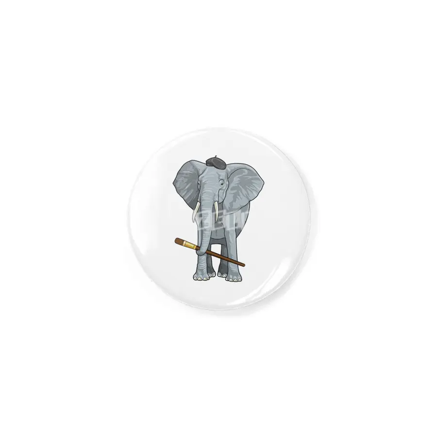Elephant as Painter with Paint brush Rozet