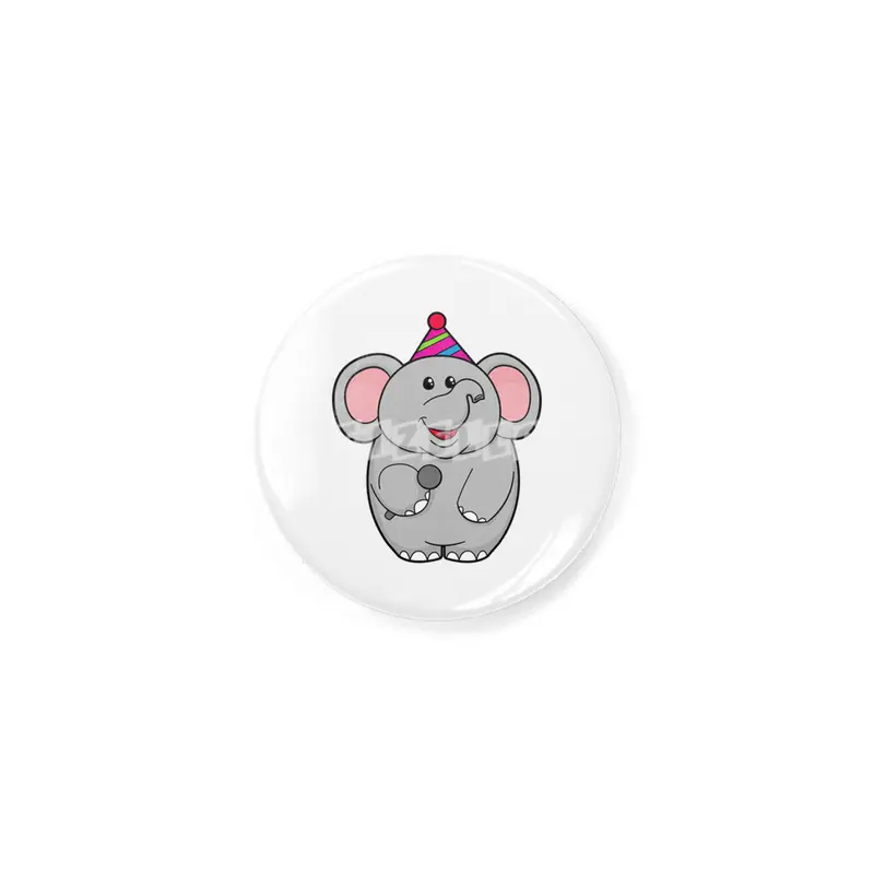 Elephant at Party with Microphone Rozet