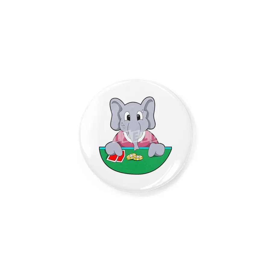 Elephant at Poker with Cards Rozet