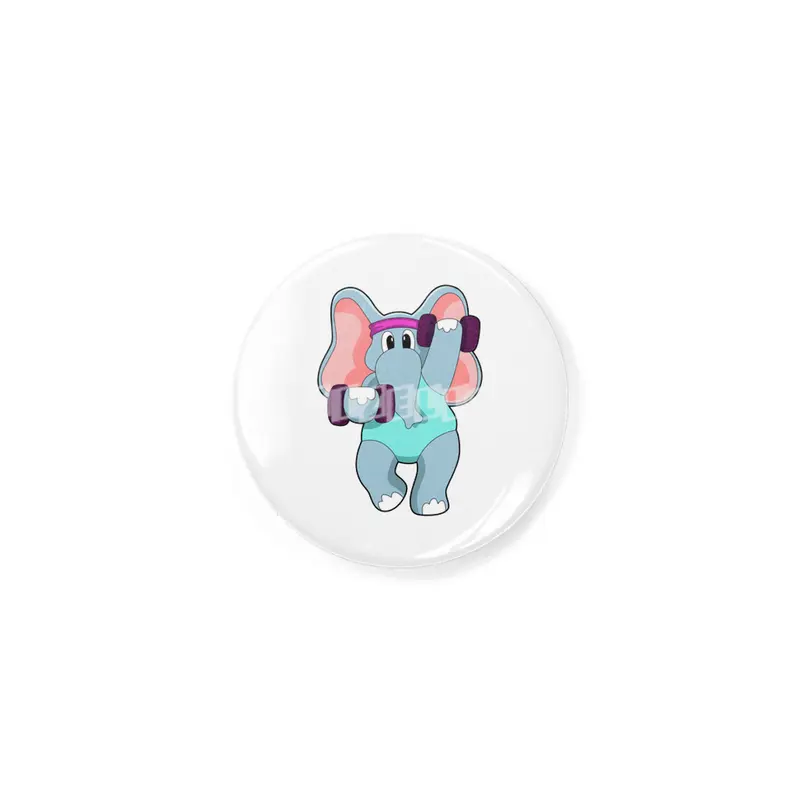 Elephant at Strength training with Dumbbells Rozet