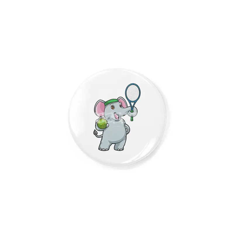 Elephant at Tennis with Tennis racket & Ball Rozet