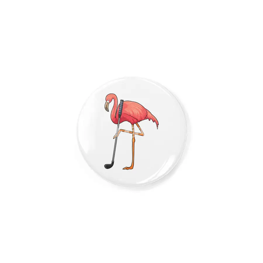 Flamingo at Golf with Golf club Rozet