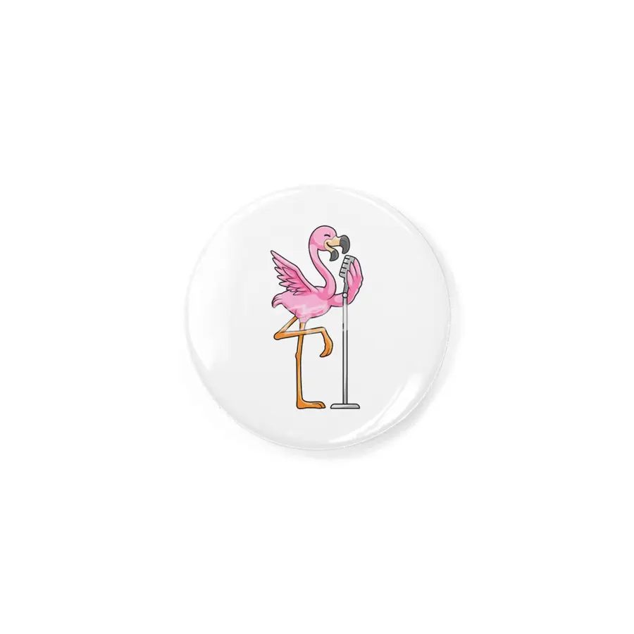 Flamingo at Singing with Microphone Rozet