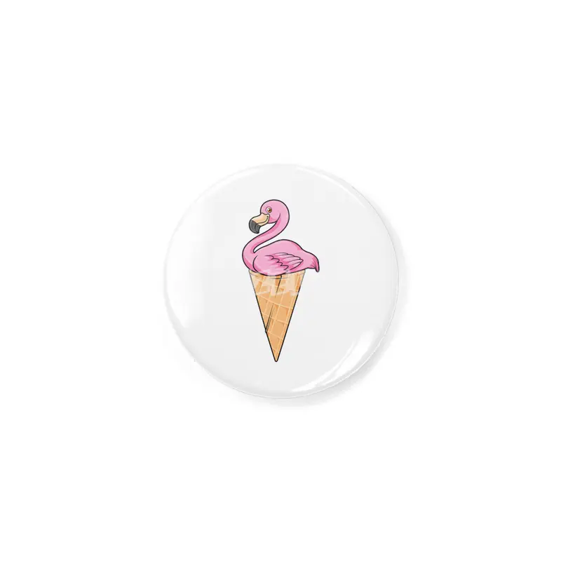 Flamingo with Waffle of Ice cream Rozet