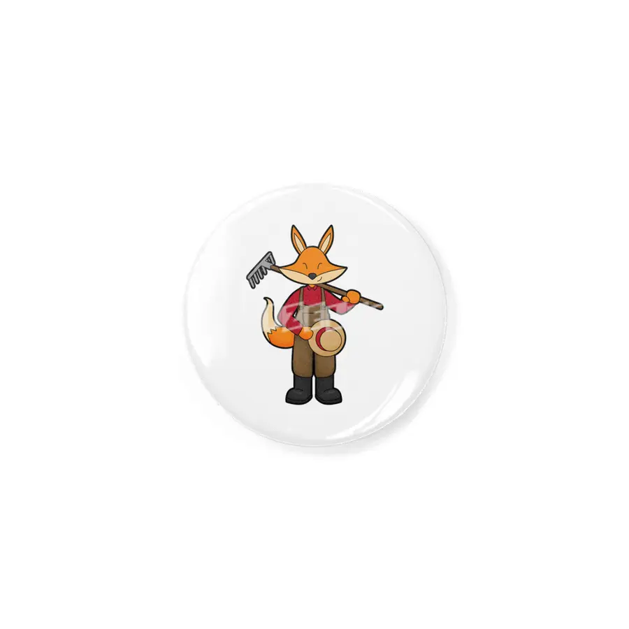 Fox as Farmer with Rake & Hat Rozet