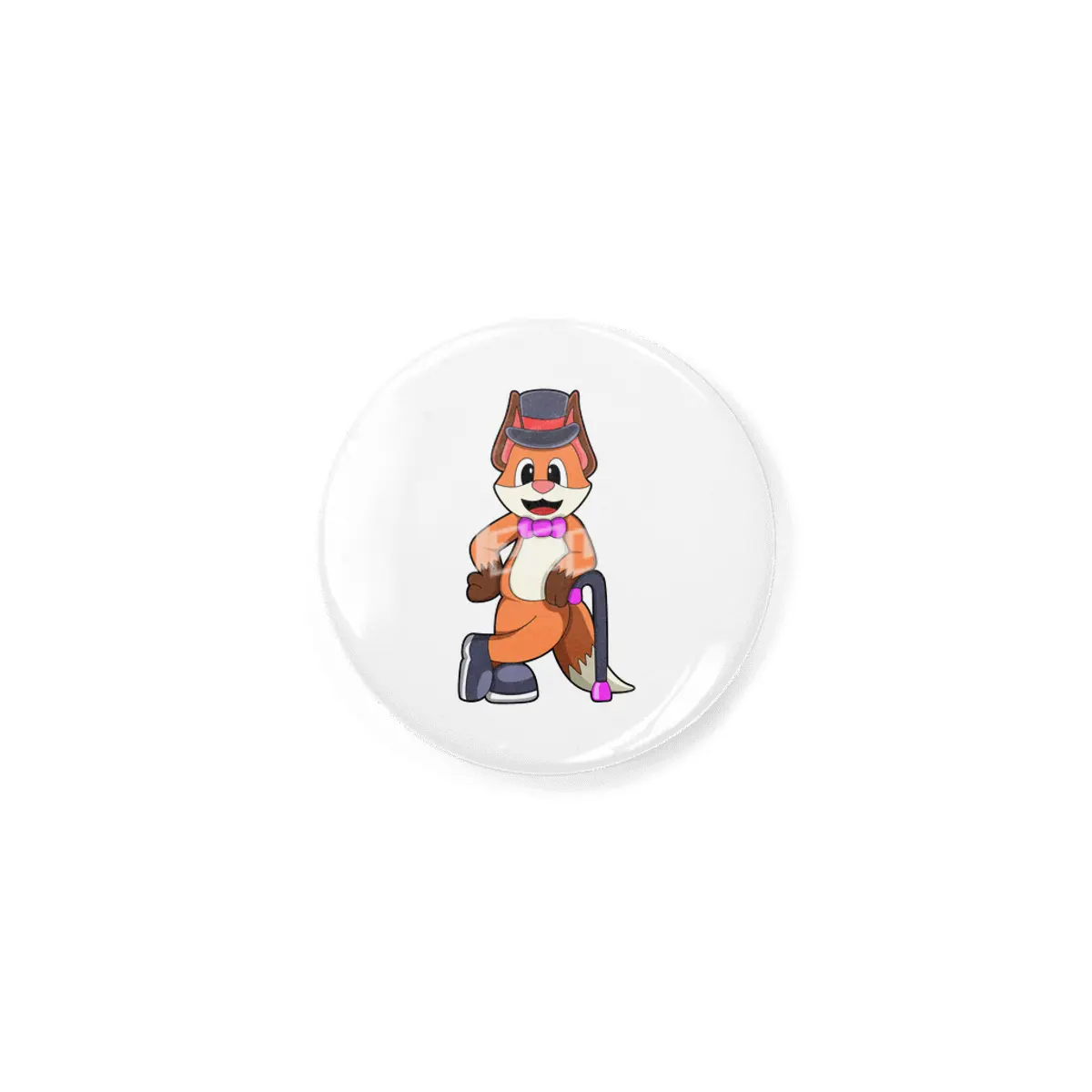 Fox as Gentleman with Hat & Stick Rozet