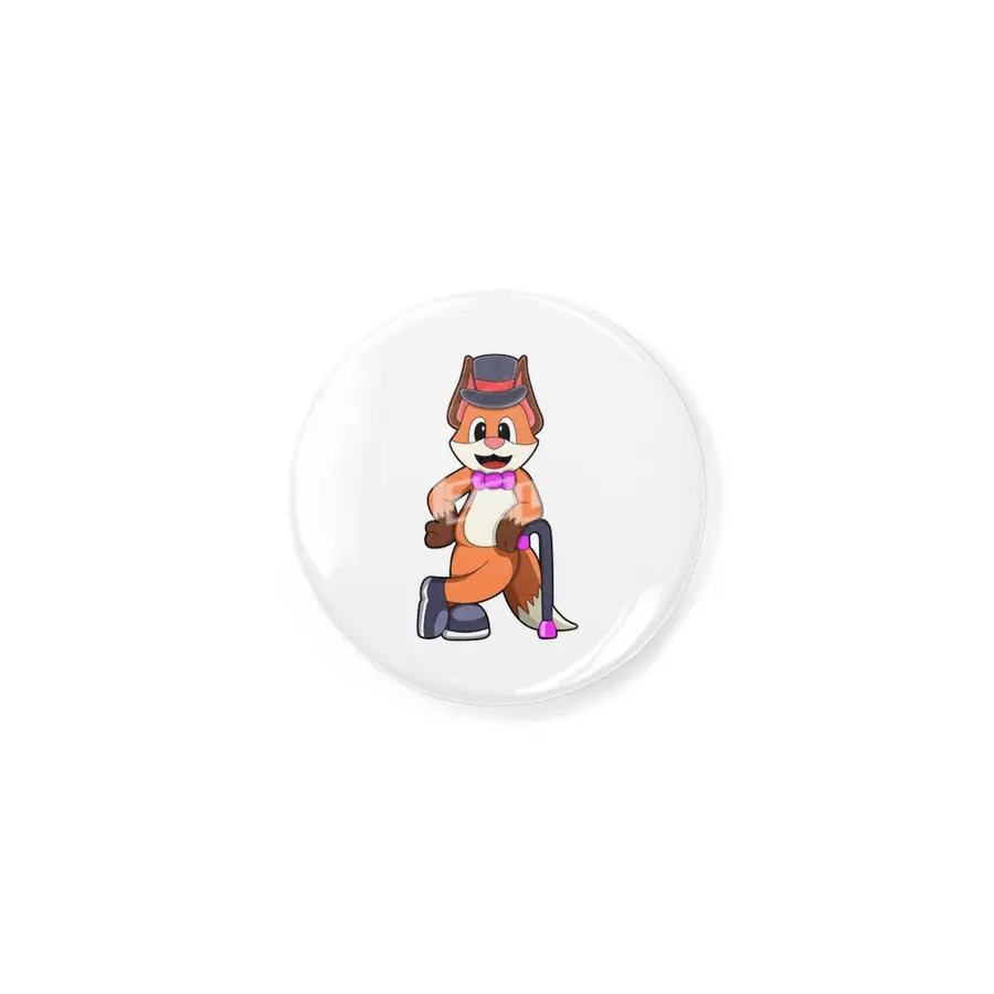 Fox as Gentleman with Hat & Stick Rozet