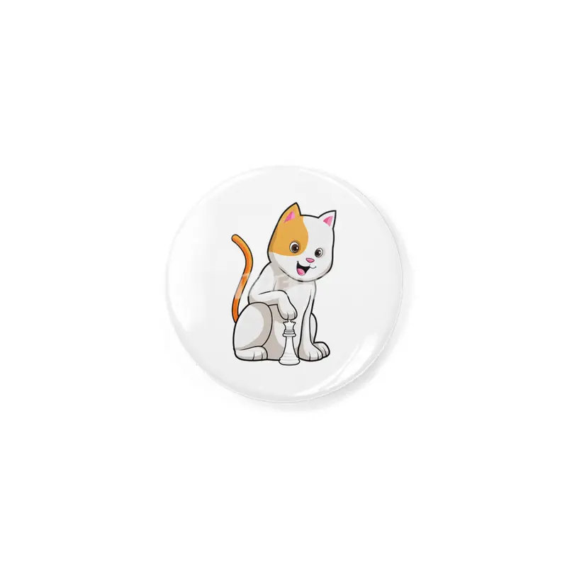 Cat at Chess with Chess piece Queen Rozet