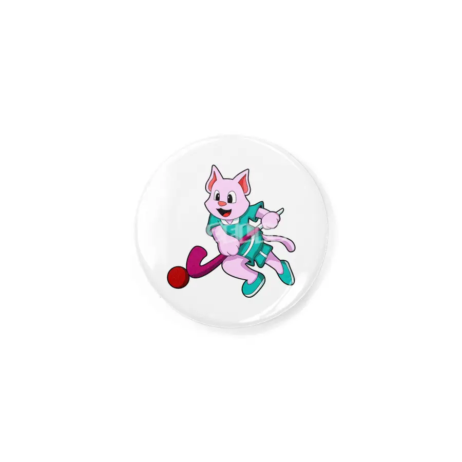 Cat at Hockey with Hockey stick Rozet