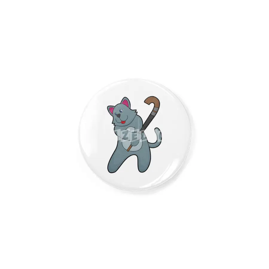 Cat at Hockey with Hockey stick Rozet