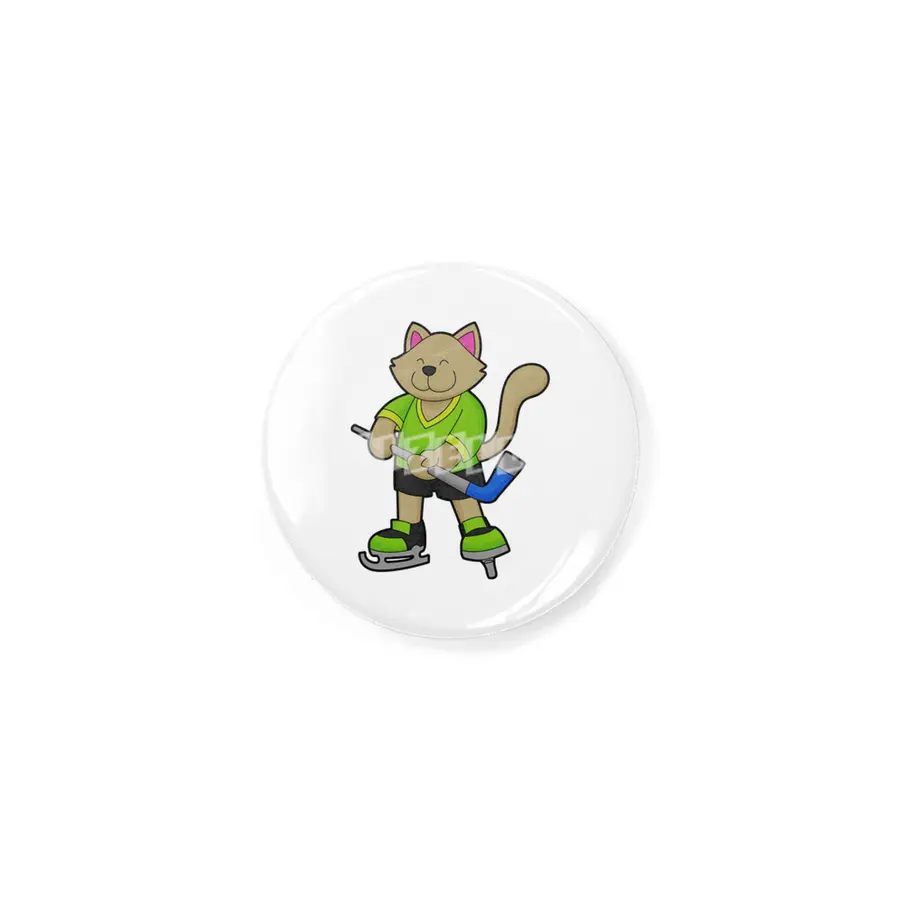 Cat at Ice hockey with Ice hockey stick Rozet