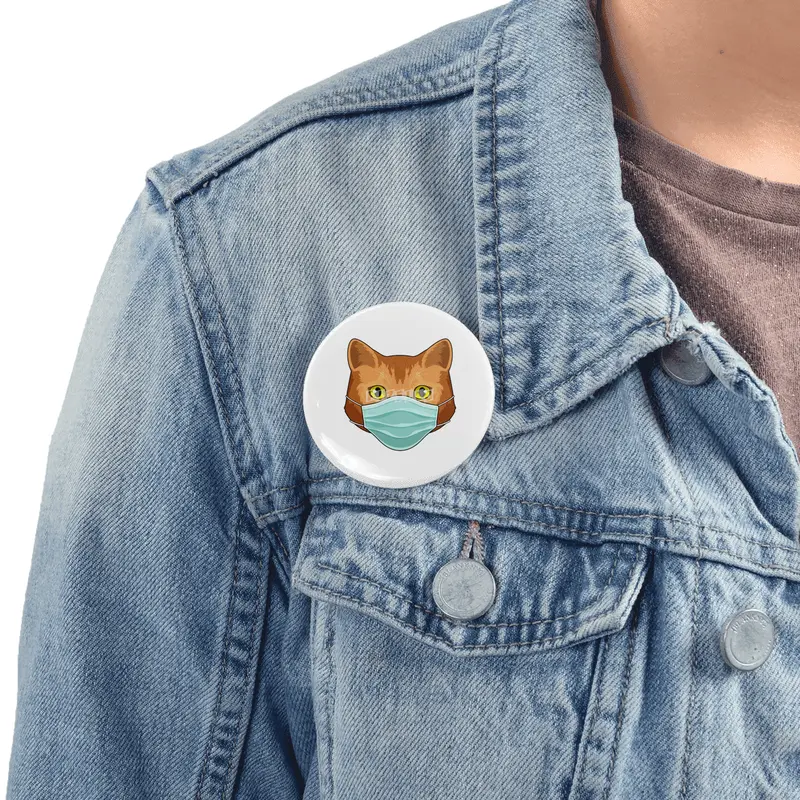 Cat with Face mask Rozet