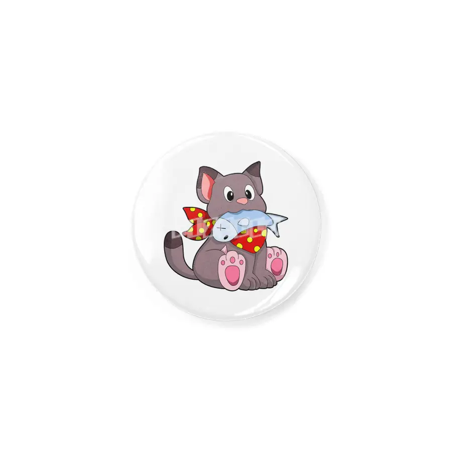 Cat with Ribbon & Fish Rozet