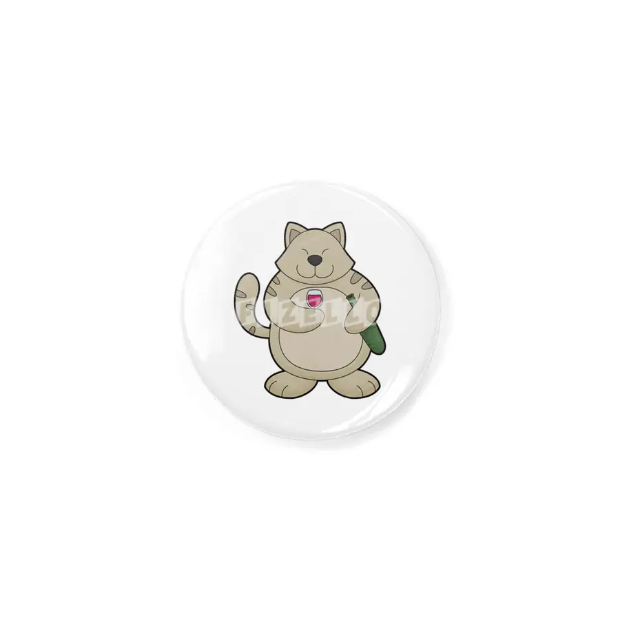 Cat with Wine glass & Wine bottle Rozet