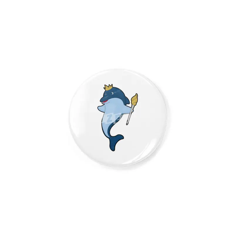 Dolphin as King with Staff & Crown Rozet