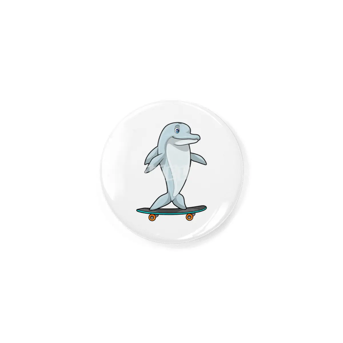 Dolphin as Skater with Skateboard Rozet