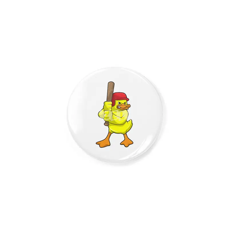 Duck at Baseball with Baseball bat & Cap Rozet
