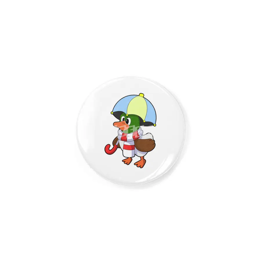 Duck at Raining with Umbrella Rozet