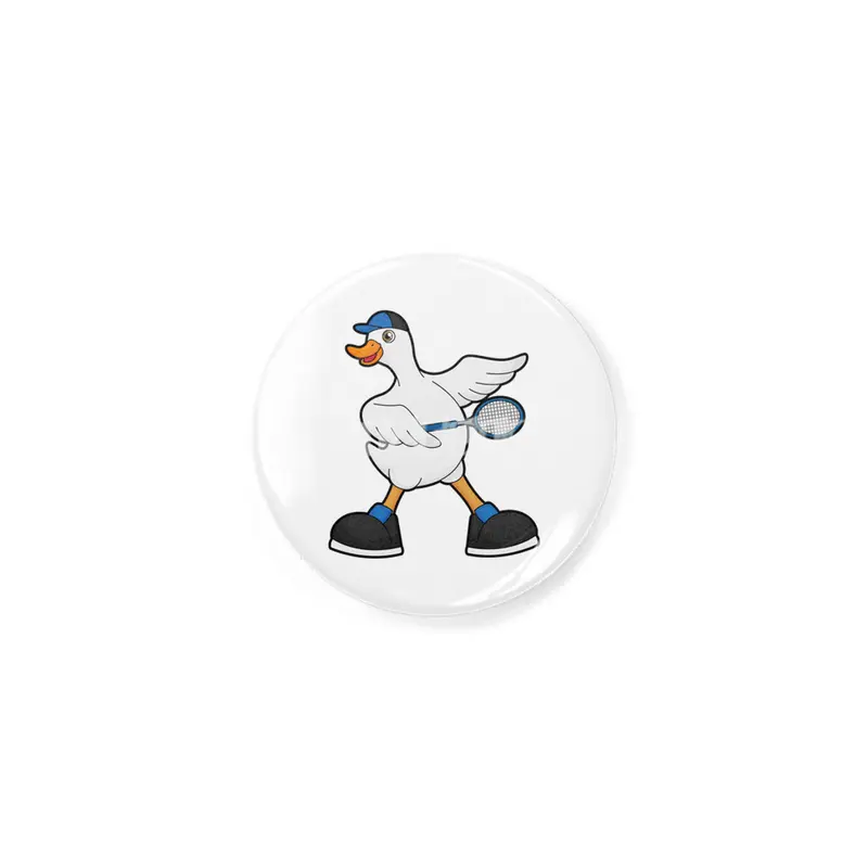 Duck at Tennis with Tennis racket & Cap Rozet