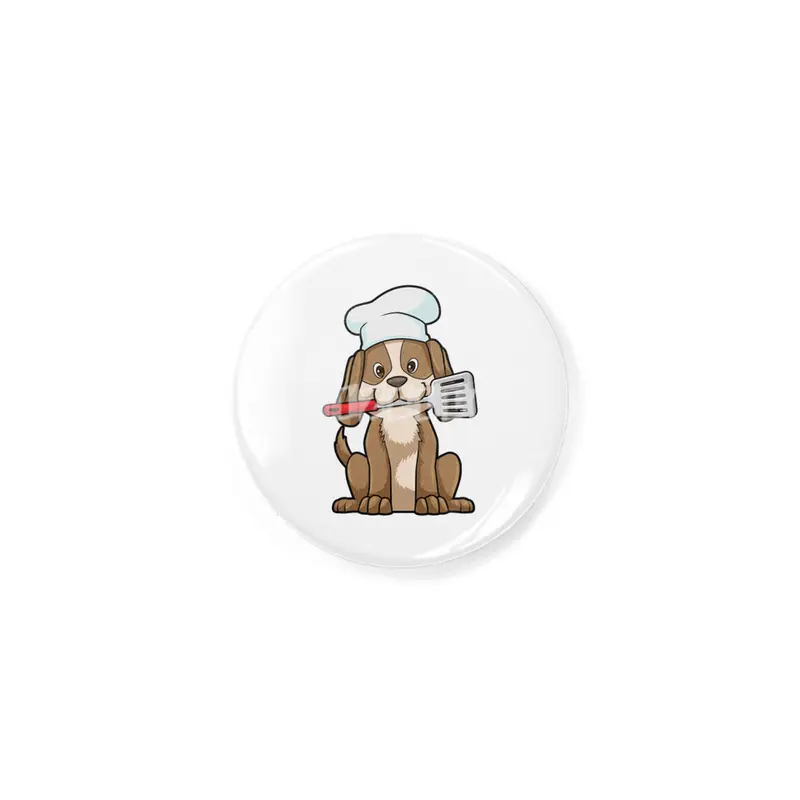 Dog as Cook with Chef's hat & Spatula Rozet