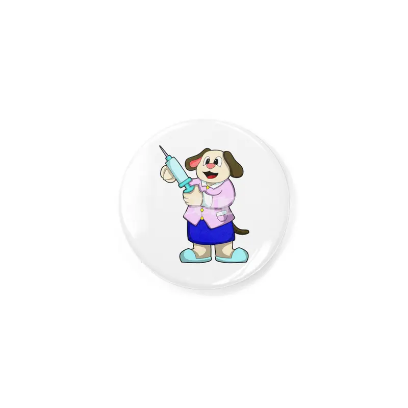 Dog as Doctor with Syringe Rozet