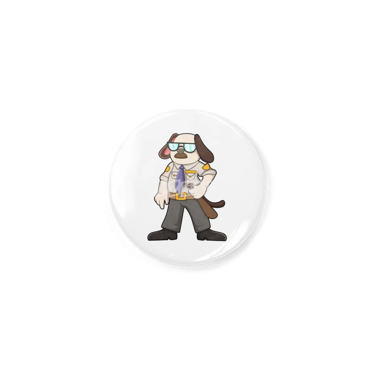 Dog as Police officer with Baton & Sunglasses Rozet