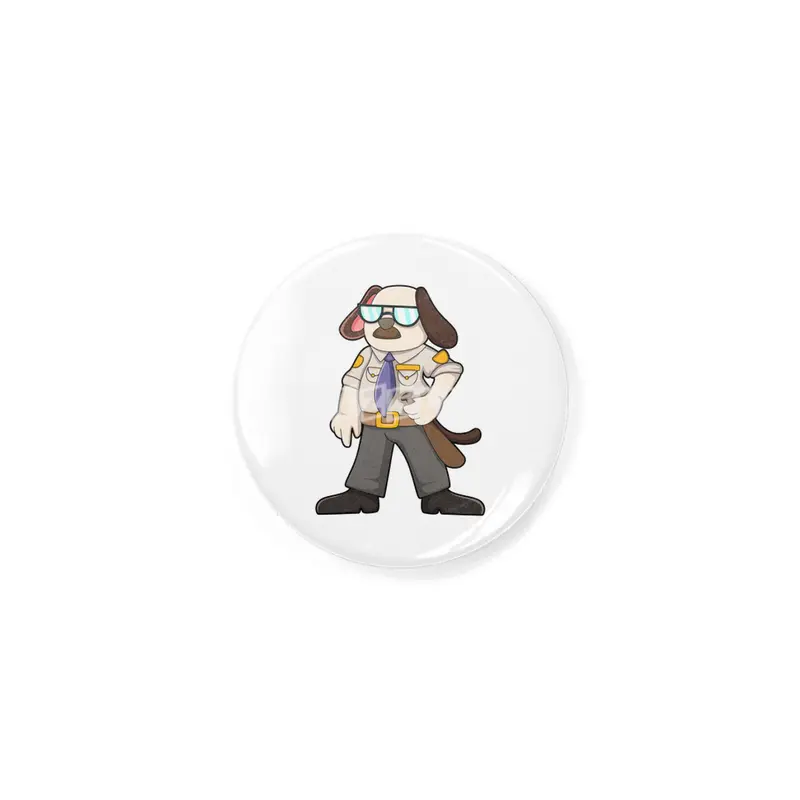 Dog as Police officer with Baton & Sunglasses Rozet