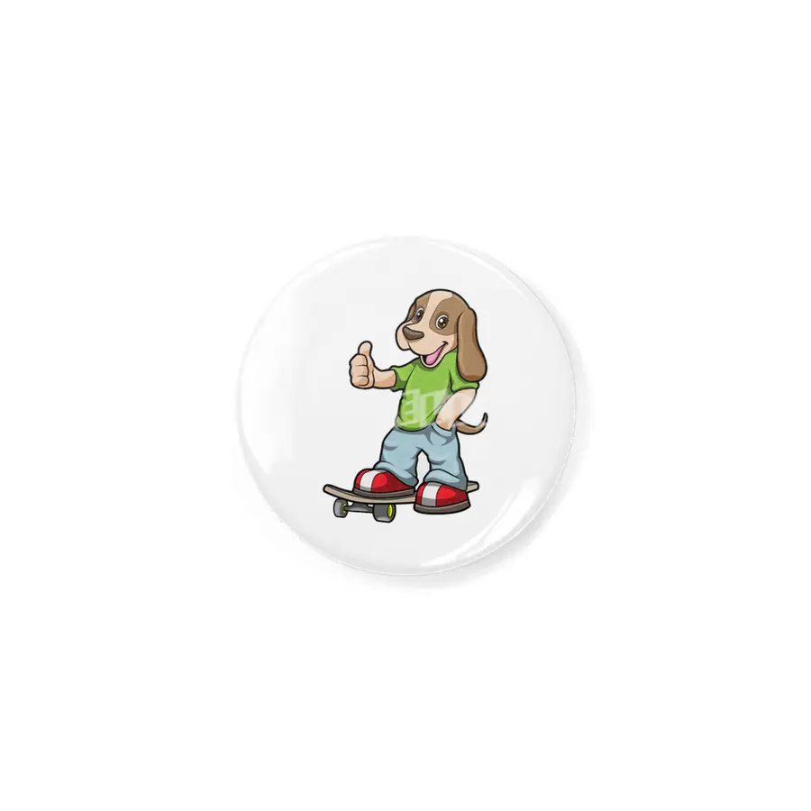 Dog as Skater with Skateboard Rozet