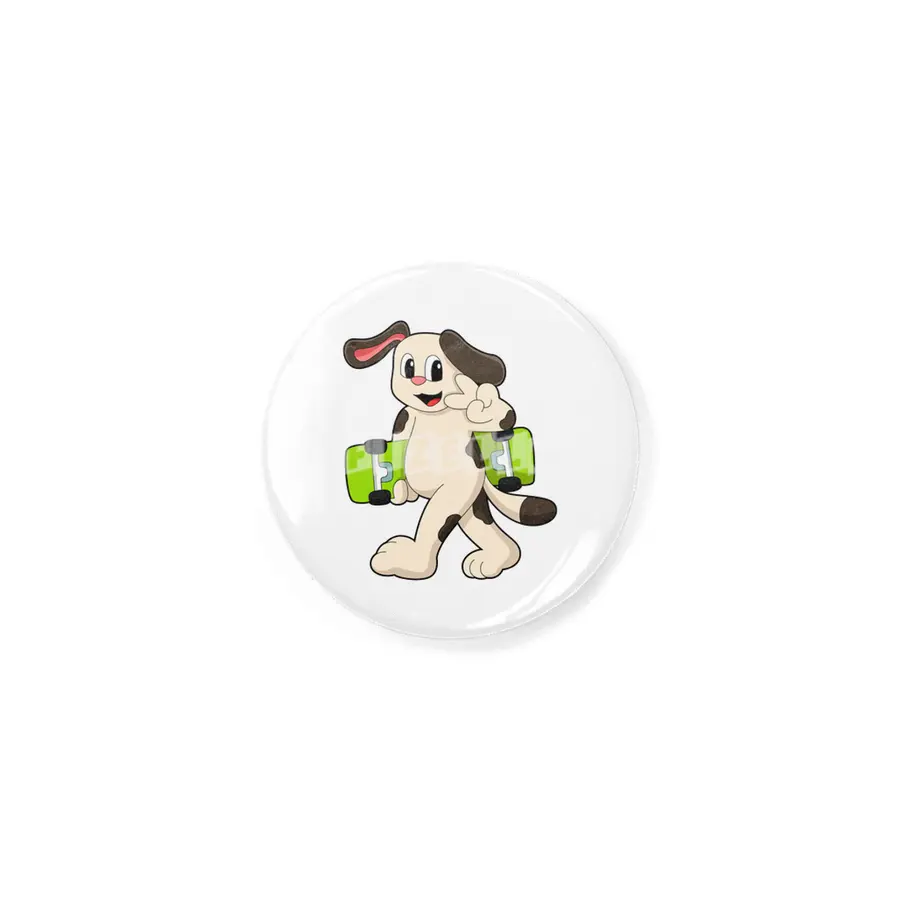 Dog as Skater with Skateboard Rozet