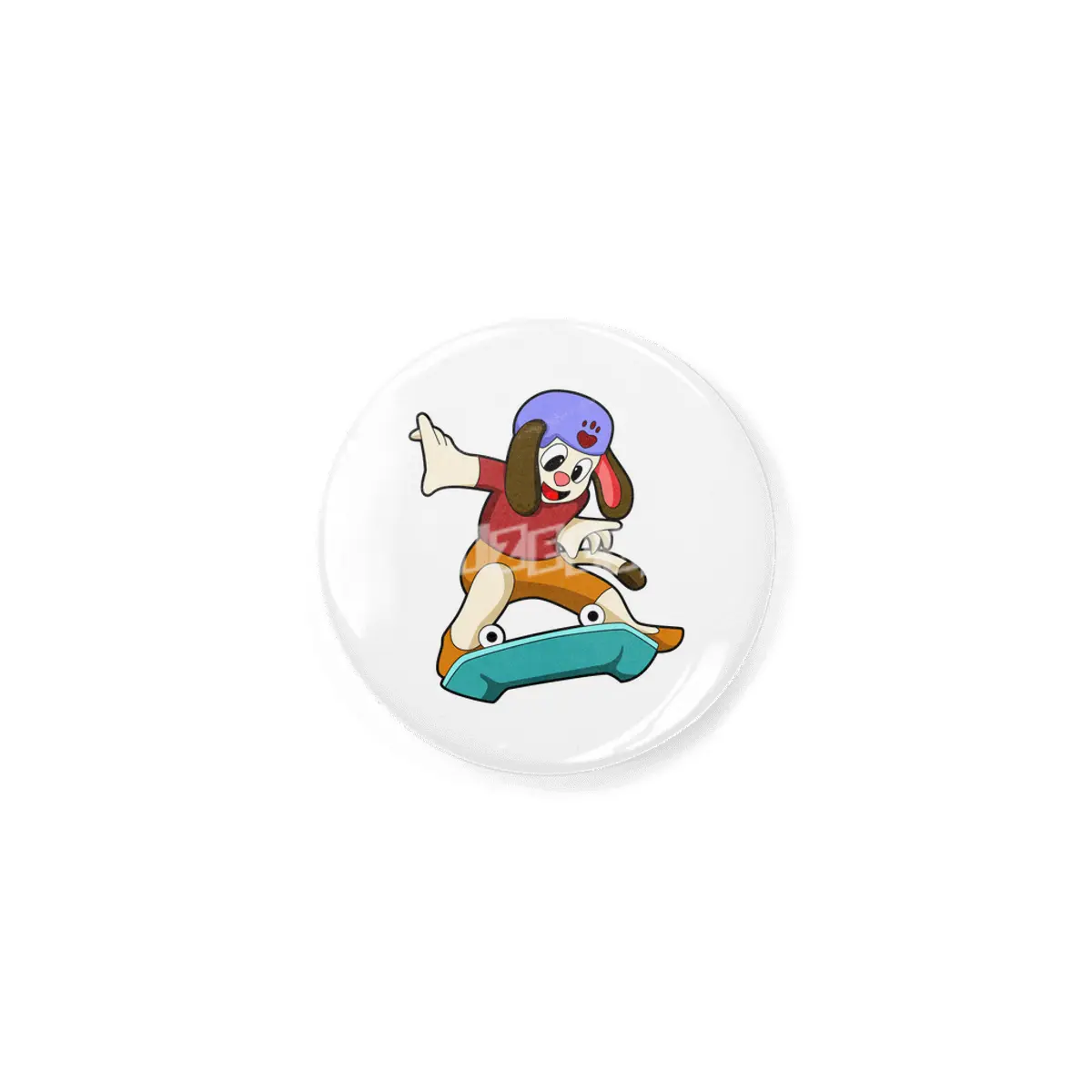 Dog as Skater with Skateboard Rozet