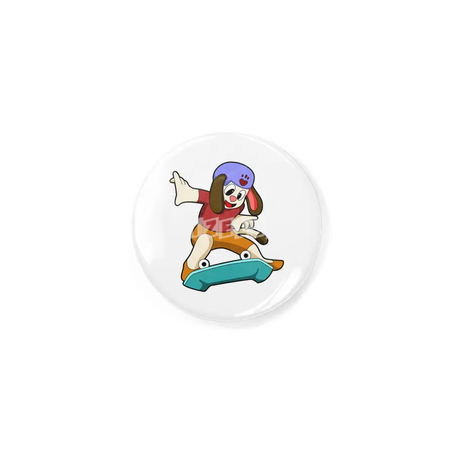 Dog as Skater with Skateboard Rozet