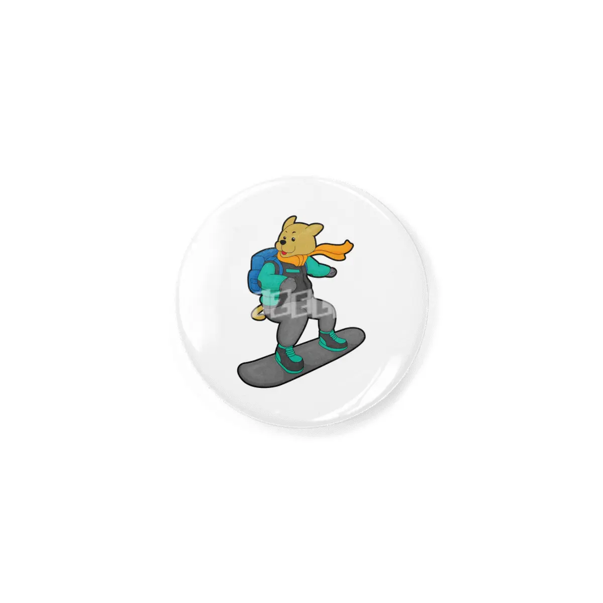Dog as Snowboarder with Snowboard & Backpack Rozet