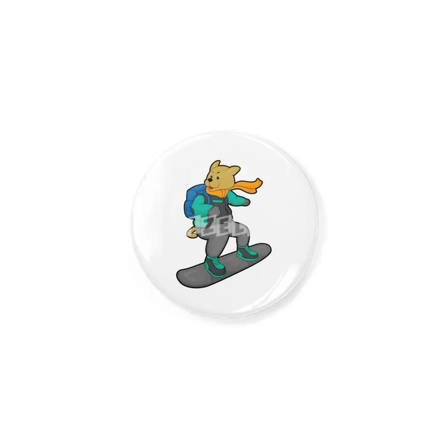Dog as Snowboarder with Snowboard & Backpack Rozet