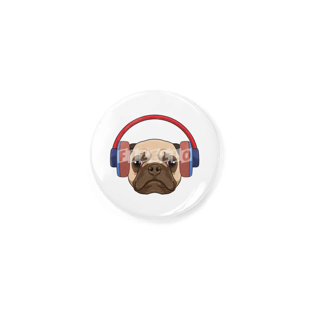 Dog at Music with Headphone Rozet