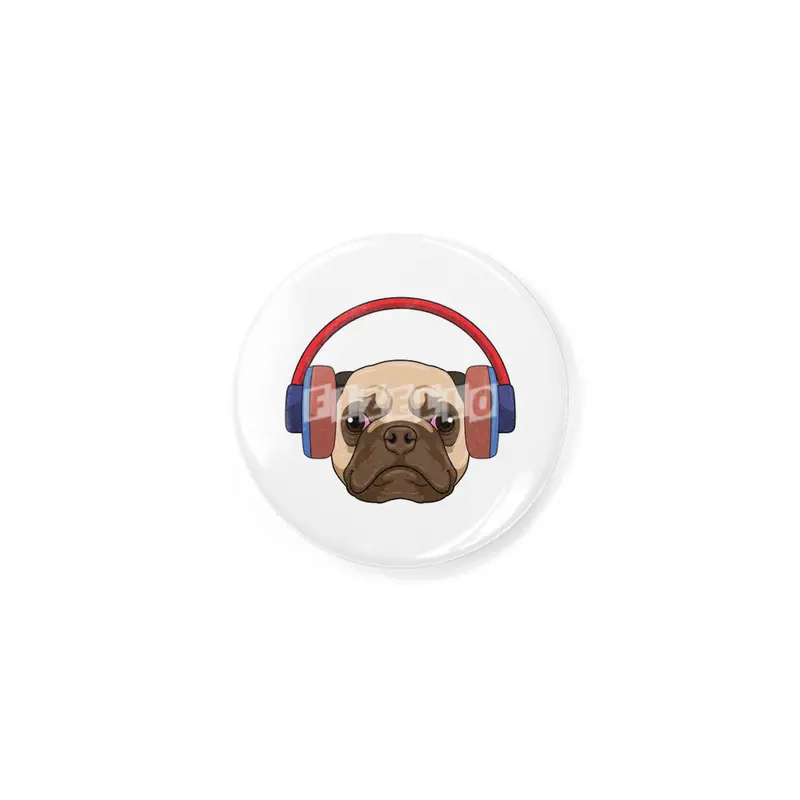 Dog at Music with Headphone Rozet