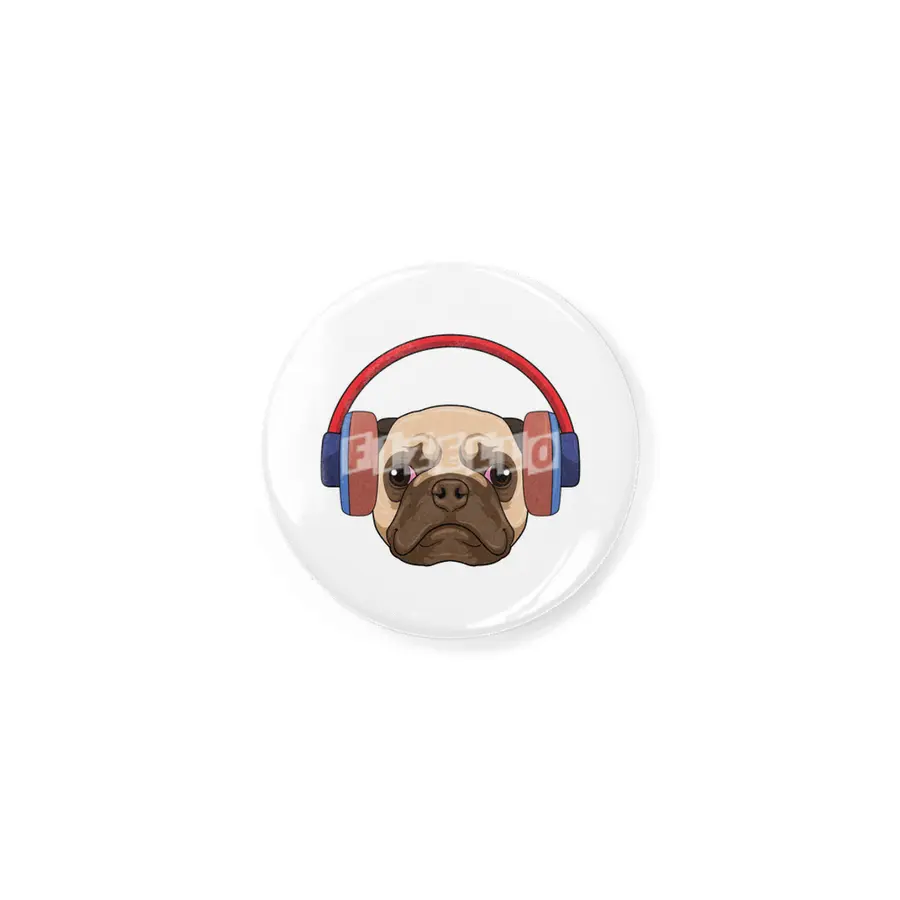 Dog at Music with Headphone Rozet