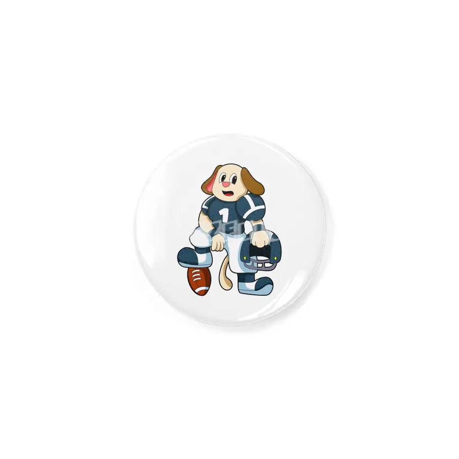 Dog at Sports with Football & Jersey Rozet