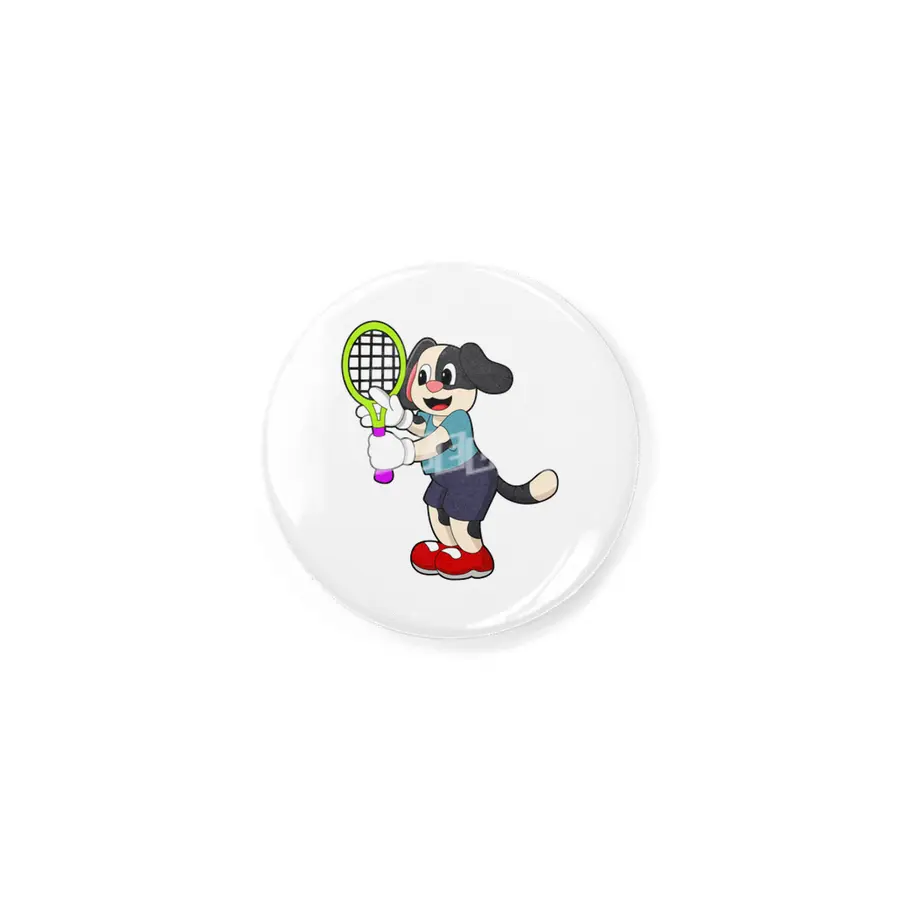 Dog at Tennis with Tennis racket Rozet