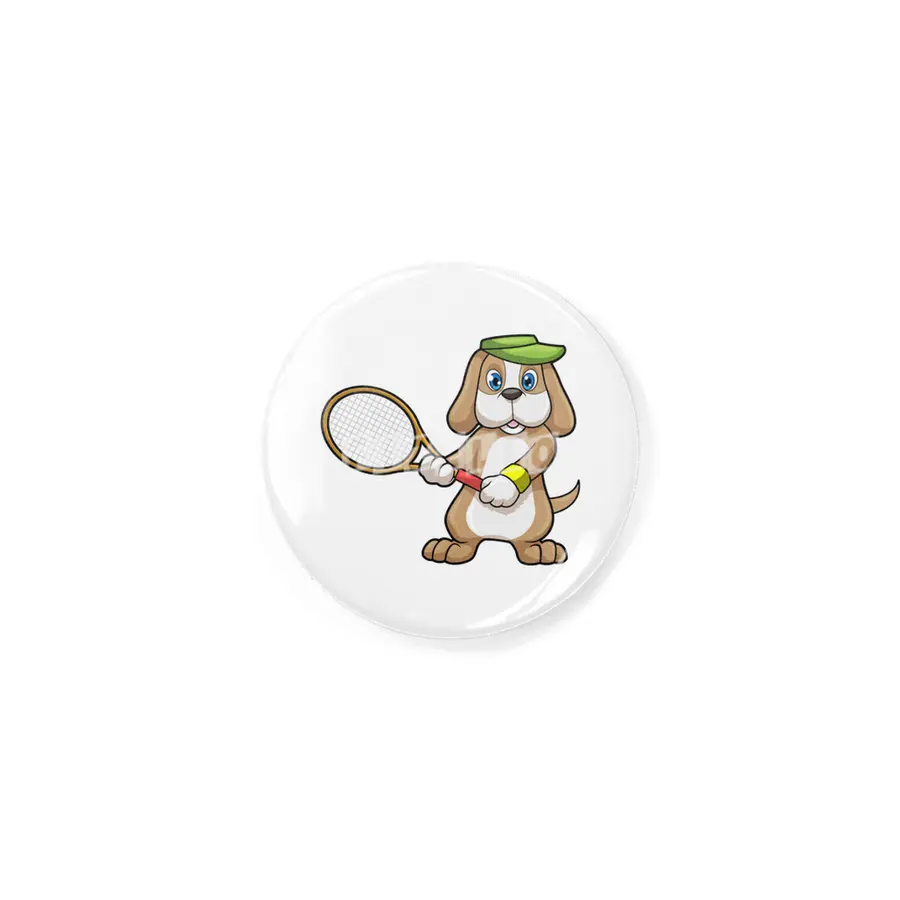Dog at Tennis with Tennis racket & Cap Rozet