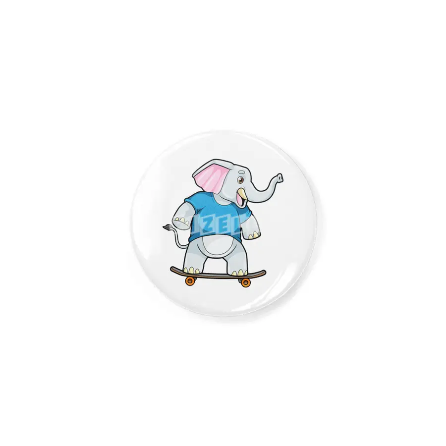 Elephant as Skater with Skateboard Rozet