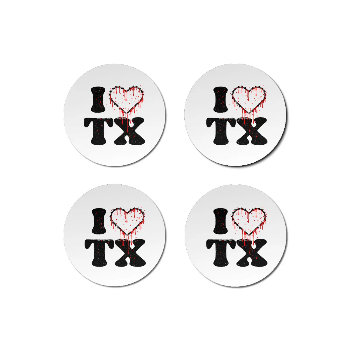 I love tx chainsaw heart Bardak Altlığı