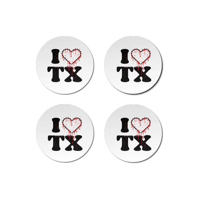 I love tx chainsaw heart Bardak Altlığı