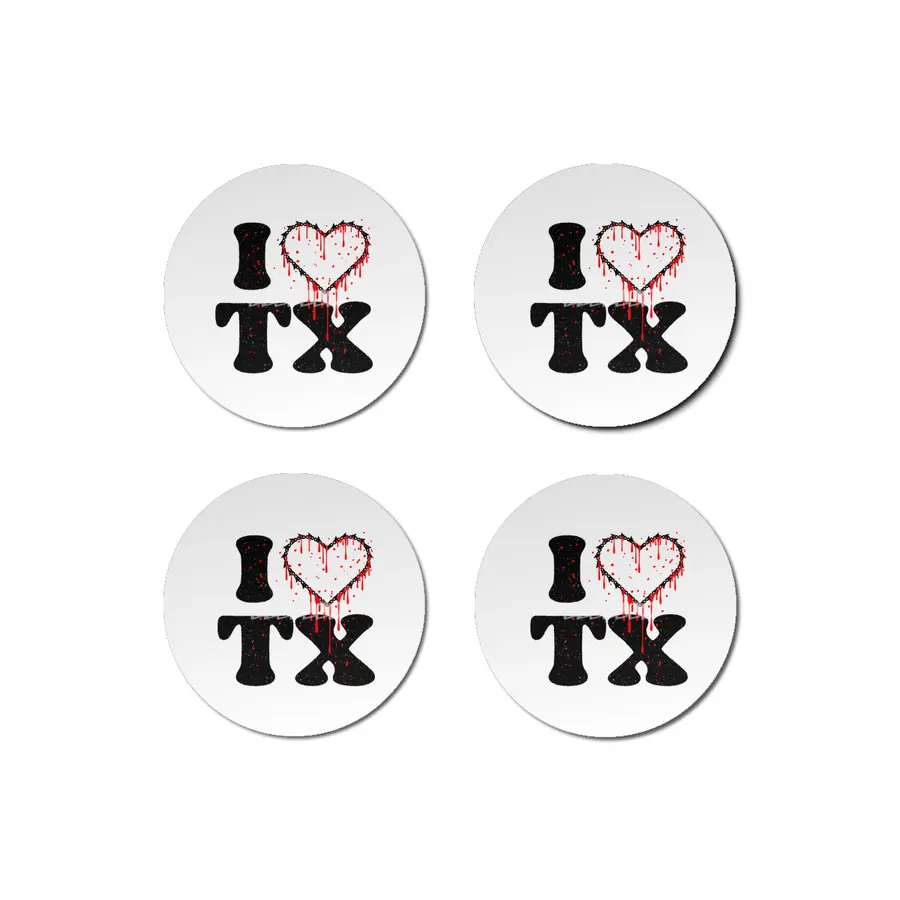 I love tx chainsaw heart Bardak Altlığı