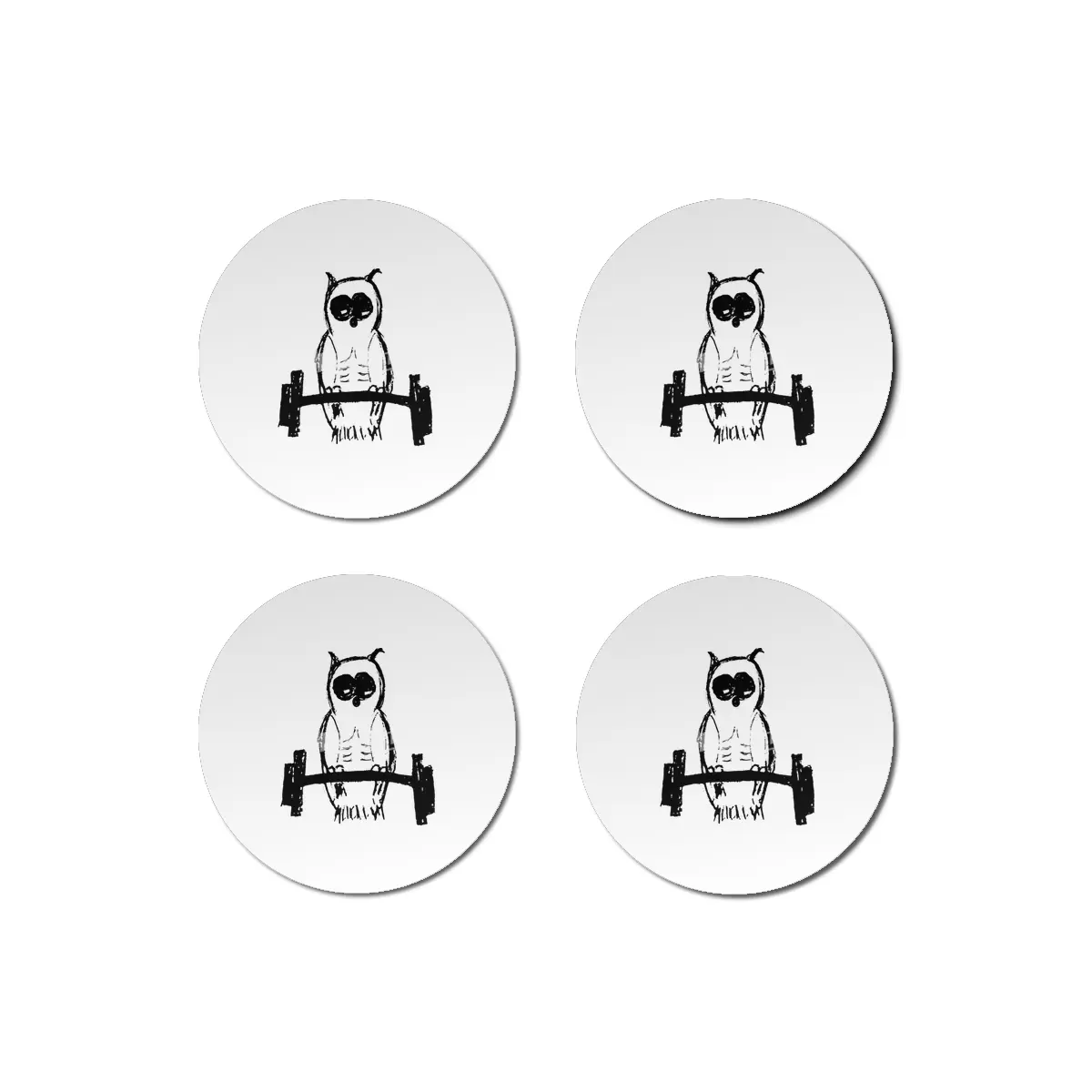 Pumping Iron Owl Bardak Altlığı