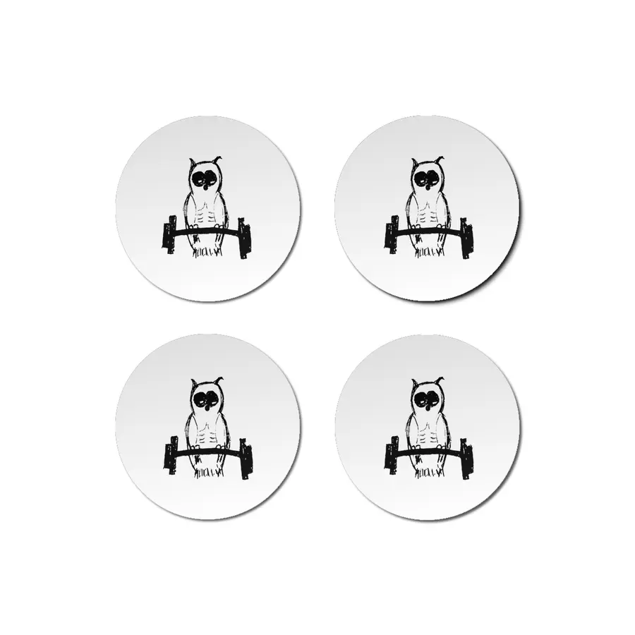 Pumping Iron Owl Bardak Altlığı