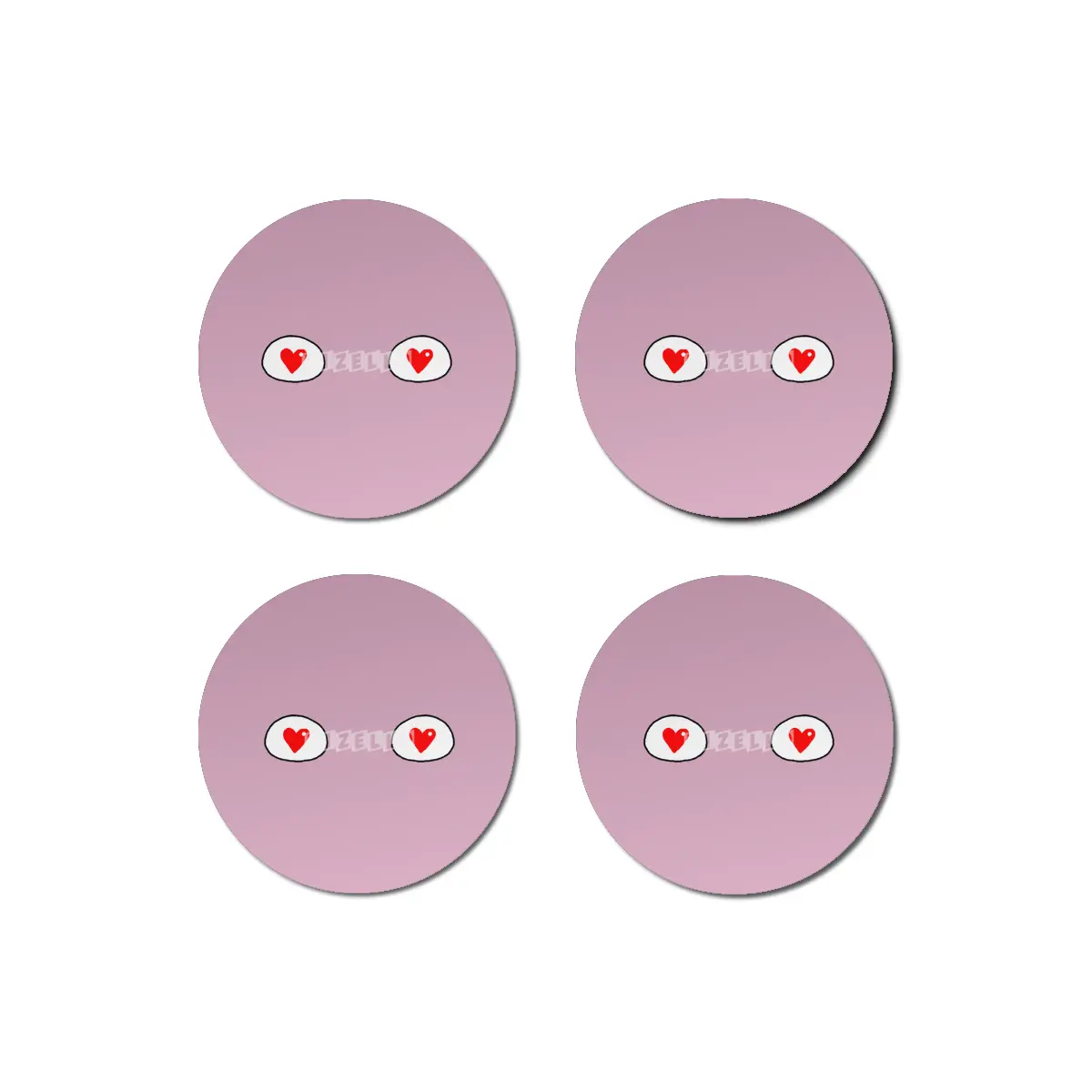 Cartoon Eyes - Hearts Bardak Altlığı