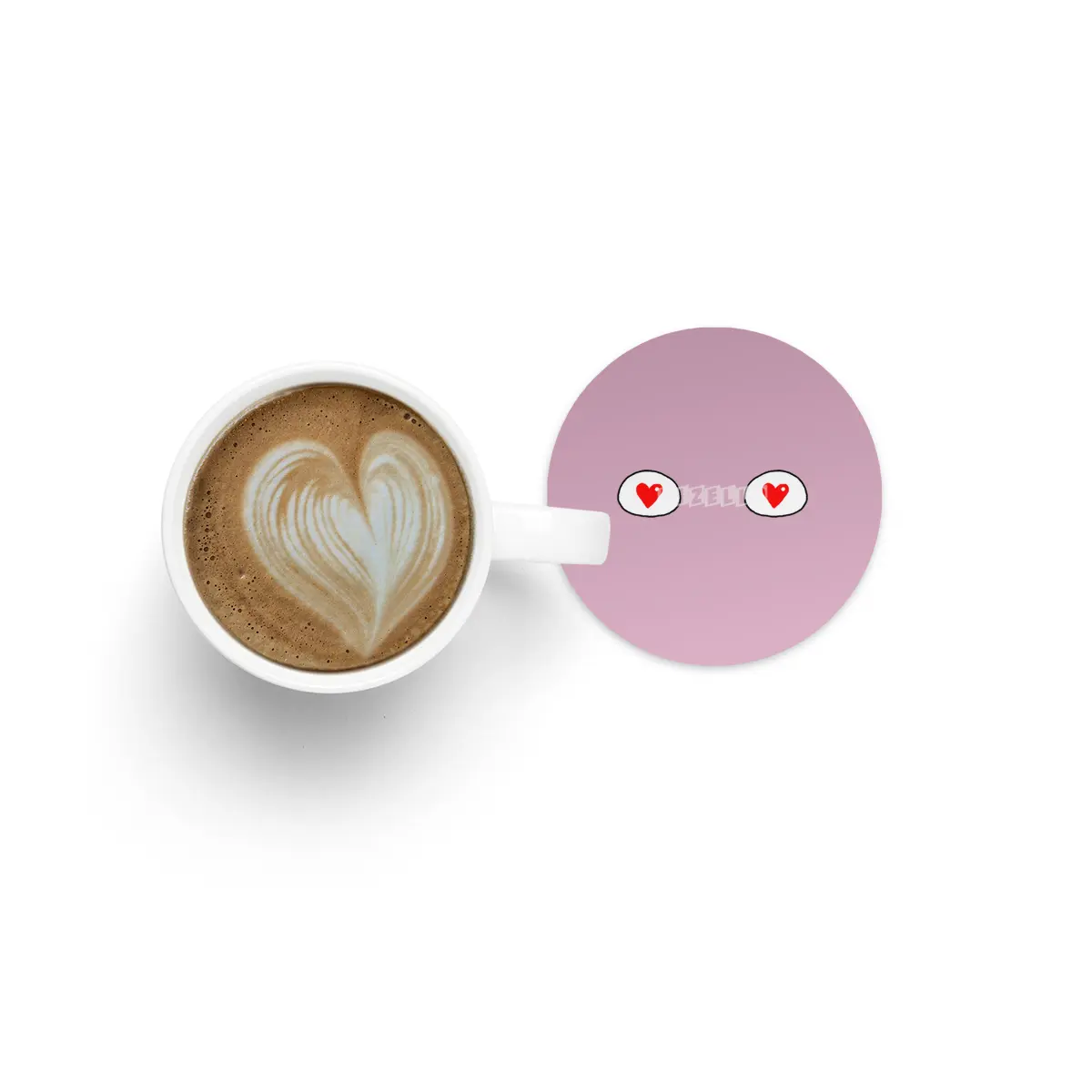 Cartoon Eyes - Hearts Bardak Altlığı