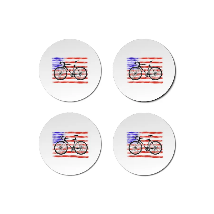 Cyclocross Bicycle American Flag Bardak Altlığı