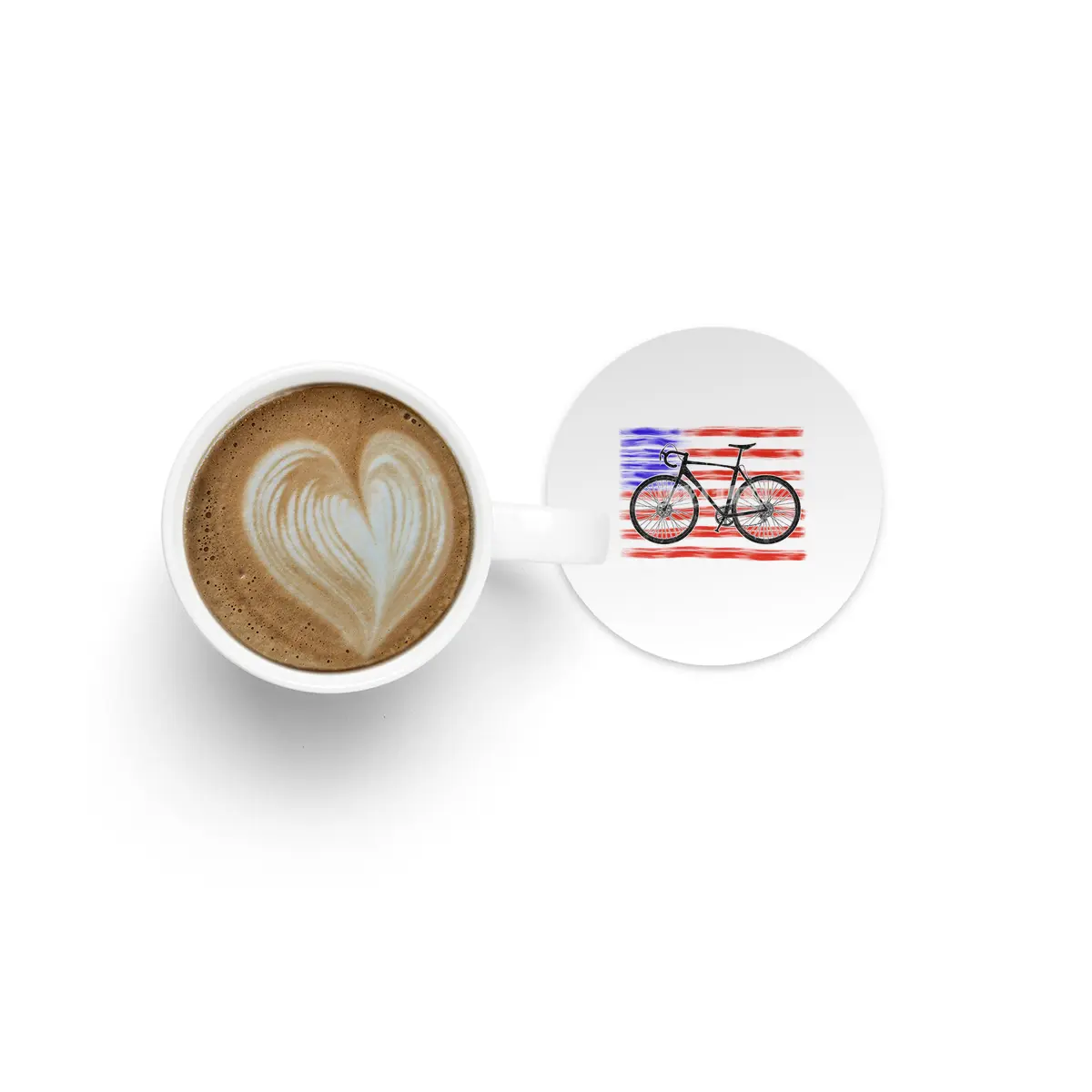 Cyclocross Bicycle American Flag Bardak Altlığı